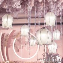 Wedding ceiling decoration bells orchid chandelier wedding arrangement props hanging lights decorative lights aerial hanging lights LED string lights