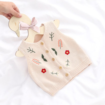 2022 new baby knit vest for 3 months newborn baby waistcoat pure cotton 1-3 year old girl sweater spring autumn clothing