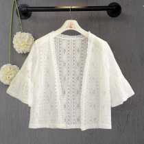 Girls gauze skirt outside the girls small coat summer thin middle child lace shawl childrens short cardigan 3-12 years old