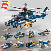 Enlightenment Building Blocks 1801 Military 8-in-1 Storm Armed Helicopter Puzzle Assembly Building Blocks Boy Toy Aircraft