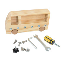 Hooded Teaching Aids Wooden Car Styling Screw Toys Children Early Education Puzzle Hand-eye Coordination Training Game