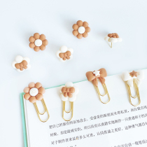Milk tea cute paper clip jewelry decoration sunflower styling paper clip hand account stationery paper clip pin