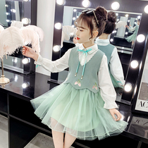 Girl Autumn Clothing Hanfu Skirt Boy Dress Suit Girl Princess Dress Foreign Air 2022 New Children Dress Spring Autumn