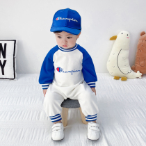 Baby clothes Spring and autumn clothes Long sleeves pure cotton one-piece clothes Harvest net red ultra-ocean male baby spring out climbing clothes