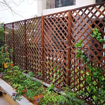 Anti-corrosion wood fence fence outdoor courtyard partition fence carbonized wood fence climbing platform balcony partition flower frame