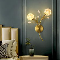  Starry crystal wall lamp Simple modern living room background wall lamp Creative Nordic warm net red bedroom bedside lamp