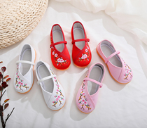 Child embroidery shoes female female wind old Beijing hand-made shoes show retro princess student performing dance shoes