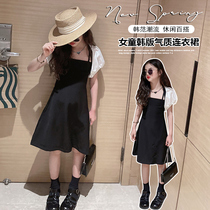 Girls dress 2022 Summer new Korean version Bubbly Cuff dress CUHK Scout Princess Leia Slim Princess Dress