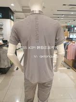 Korea PEARLYGATES21 summer golf suit men lapel letter striped breathable short sleeve t-shirt