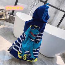 Childrens bath towel cloak with hats for men and women baby absorbent cartoon swimming bathrobe can be worn in autumn and winter