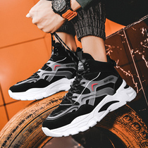 High-top mens shoes summer Korean version of the trend youth sports casual height-increasing black Dad ins joker trendy shoes