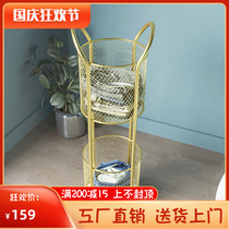 Dirty clothes storage artifact household toilet storage basket mobile storage rack landing multi-layer wheeled storage basket