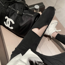 OKMA high-waisted jeans womens autumn 2021 skinny pants smoky gray pants hot girls