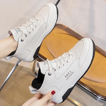 Ohpearl leather high-top shoes women 2021 Autumn New in tide fashion wild shoes sneakers