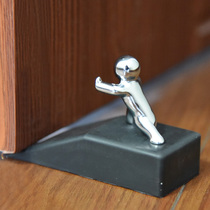 Rubber door plug door blocking anti-collision windproof door blocking creative door stopper top door kung fu little man stopper door stopper