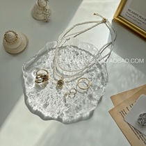 ins Wind transparent irregular glass jewelry tray holder photo props earrings jewelry display stand fruit plate