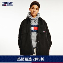 Tommy 21 new autumn and winter mens simple suede flag long sleeve casual shirt coat DM0DM12580