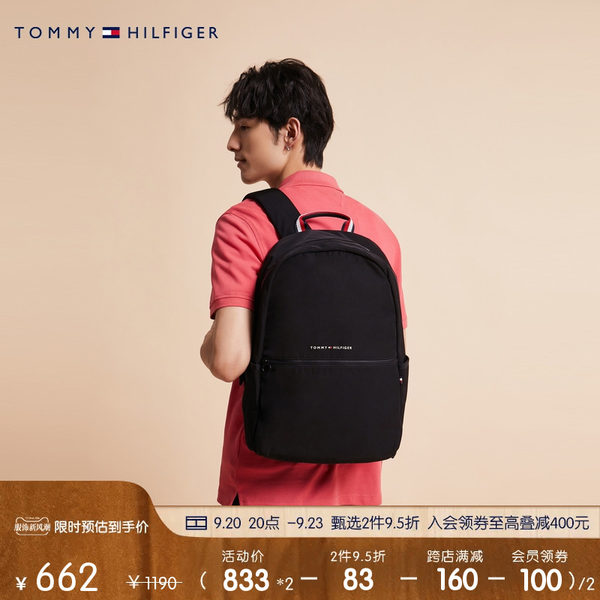 Tommy 23 новый человек Пакет простой фасон письмо флаг стандартный печать кампус рюкзак AM0AM10547