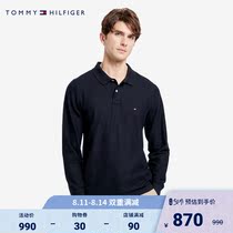 Tommy 21 new spring and summer mens simple commuter pure cotton small embroidered label slim long-sleeved polo shirt 12574