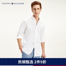 Tommy 21 new spring and autumn mens business casual cotton flag slim long sleeve slim shirt 17640