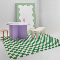 Jinghua checkerboard carpet living room bedroom modern simple Nordic green plaid ins style coffee table carpet