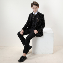 Childrens suit suit suit boy dress small host costume costume Flower Boy Boy small suit handsome black