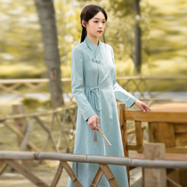 Spring and Autumn Chinese Tang costume vintage women Chinese style Hanfu modified cheongsam coat cotton linen jacket Zen tea suit