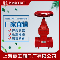 Shanghai Lianggong valve groove dark rod gate valve Z85X-16Q fire clamp soft seal gate valve DN100