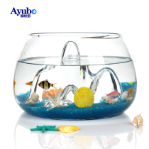 Creative snow mountain fish tank aquarium ecological goldfish tank transparent landscape fish tank living room desktop small