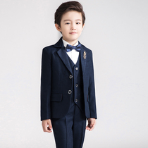 Childrens suit suit Flower girl dress Boy little boy suit handsome British jacket three-piece performance suit Autumn