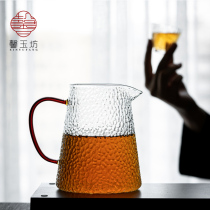 Xinyufang large-capacity Road cup glass thick tea divider large Japanese hammer pattern male Cup Tea Sea heat-resistant tea set