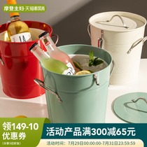 Modern housewife High-value ice bucket Household stainless steel bar cocktail champagne beer bucket Large capacity ice bucket