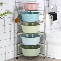 Toilet stainless steel face basin with floor toilet triangle rack kitchen tripod household