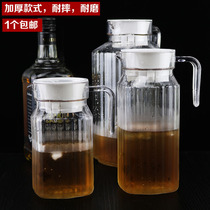 Thickened fall resistant acrylic tie pot cold kettle large capacity heat resistant pc plastic transparent restaurant juice pot beverage pot