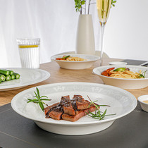 REONE high-end bone china tableware dishes set home Chinese light luxury high-value microwave glaze relief tableware