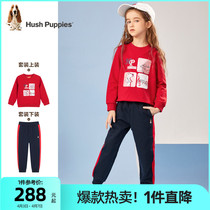 Leisure Steps Childrens Clothing Girl Suit 2022 Spring Dress New Great Boy Baby Hood Headwear Children Banged Sports Pants