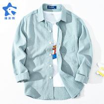 Childrens dress new casual pure cotton long sleeve shirt CUHK boy fine grunge shirt girls spring-style blouses spring and autumn season