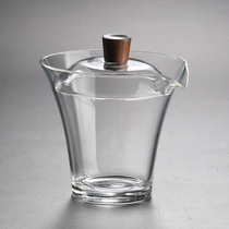 Glass cover bowl single with filter Sansai tea bowl non-hot heat-resistant transparent small green tea cup Kung Fu tea set