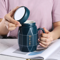 Large Capacity Ceramic Cups with cover Mark Cup Home Drink cups Office Coffee Cups Summer women lovers Water glass men
