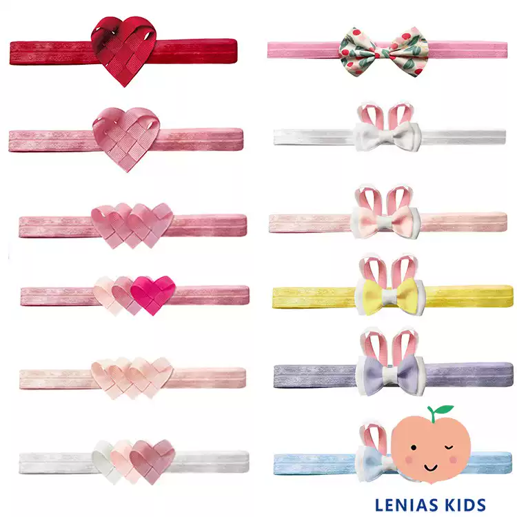 lenias LN家 milledeux21女童可爱爱心兔子弹力发带头饰