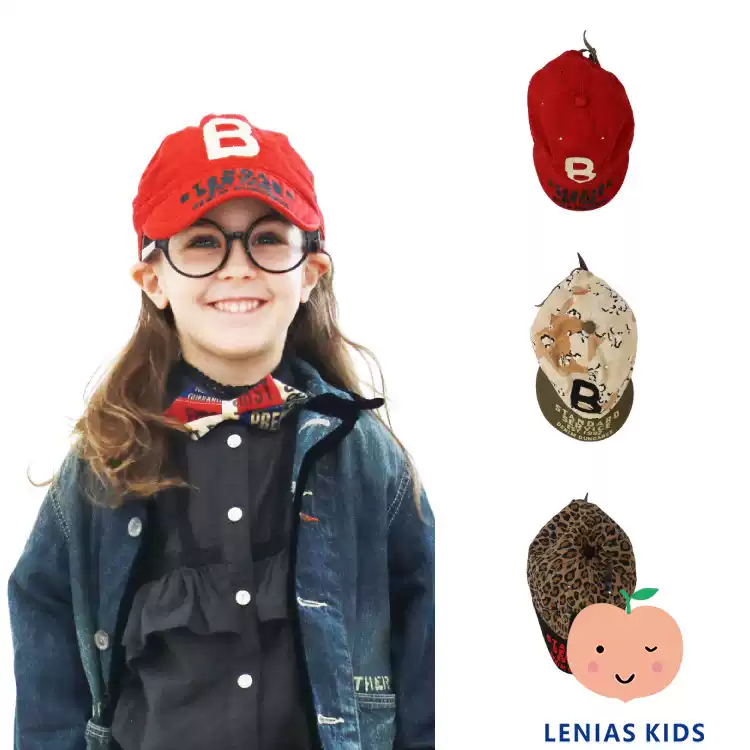 Lenias LN家Denim Dungaree25SS春夏 儿童字母印花鸭舌帽