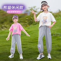 Girl Suit Short Sleeve Summer Dress Trendy Ocean Gas 2022 New CUHK Child Spring Autumn Sports Casual Children Two Sets