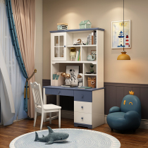 Mediterranean childrens desk bookshelf combination boy modern minimalist home desktop desk writing desk