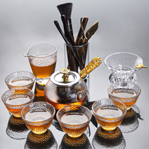 Creative thickened glass kung fu tea set home simple office meeting guests drink black tea brew teapot tea cup Japanese