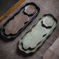 Japanese-style stoneware tea tray Home dry bubble plate Zen water storage small two people with simple tea table ceramic pot to undertake creativity