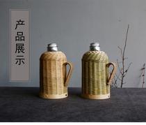 Warm pot bamboo bamboo weaving handicrafts Old-fashioned nostalgic warm kettle household insulation bamboo boiling water bottle club crafts