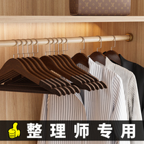High-end solid wood flocking hangers household clothes non-slip unscented suits coat winter clothes rack clothes stand