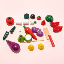 Childrens house toy set wooden fruit and vegetable Chile kitchen simulation magnetic cut cut
