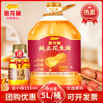 Alonga pure peanut oil pure 5L bottle large barrel first-level pressed edible oil vegetable oil grain oil 5 liters wholesale