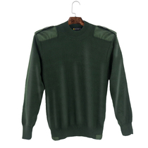 Round neck V-neck sweater sweater sweater warm olive green fleece men autumn and winter officer sweater warm Leisure